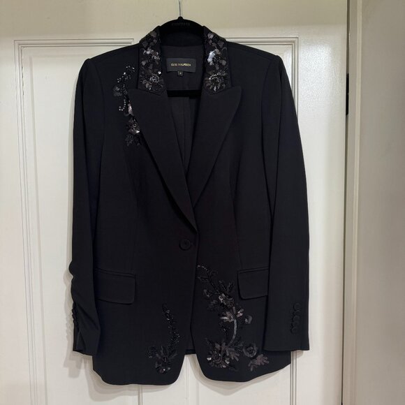 NEW $795 Kobi Halperin Black Jacket with Sequins & Beads sz M - Picture 1 of 6